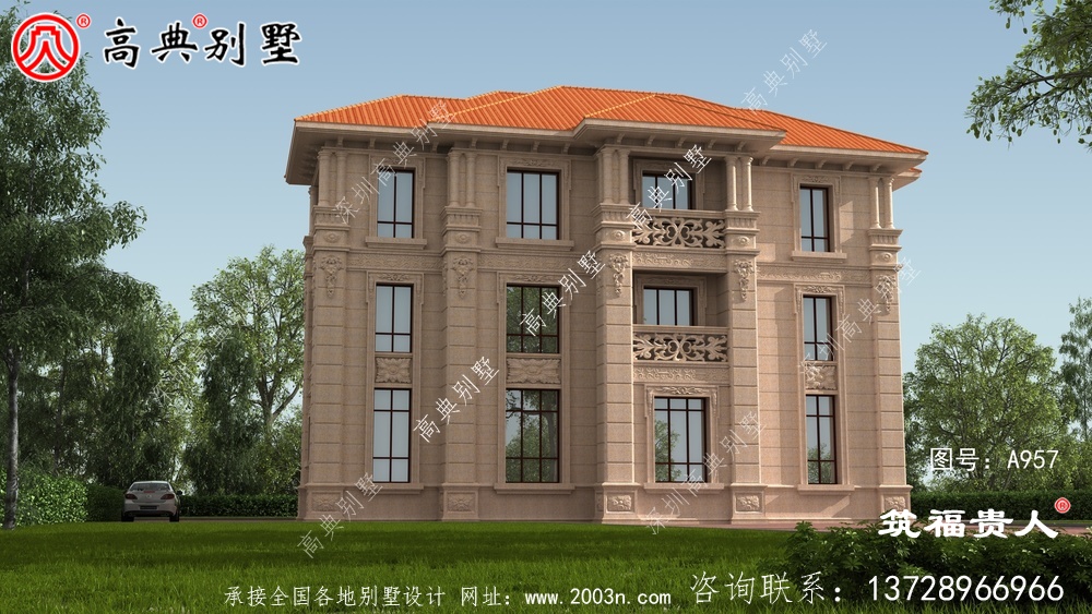 精典三层小户型自建房子设计图纸，设计美观大方精美