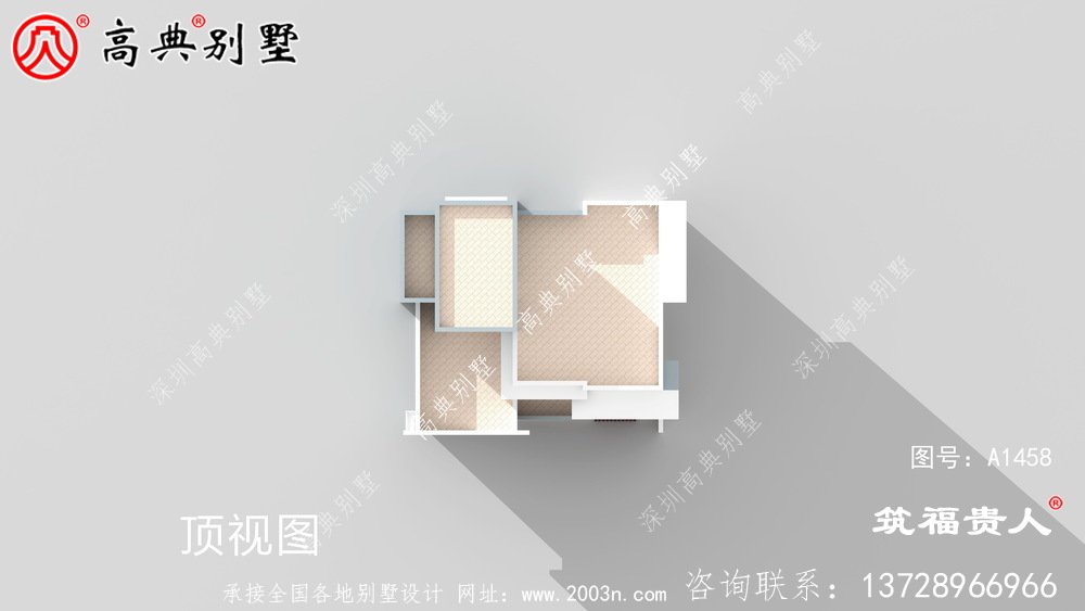 平屋顶三层别墅图纸