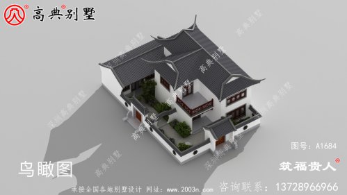 带露台的新型中式两层自建房子设计