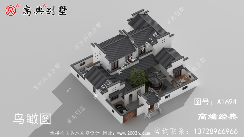 义乌市自建农村二层别墅户型图，带小院，享受惬意生活