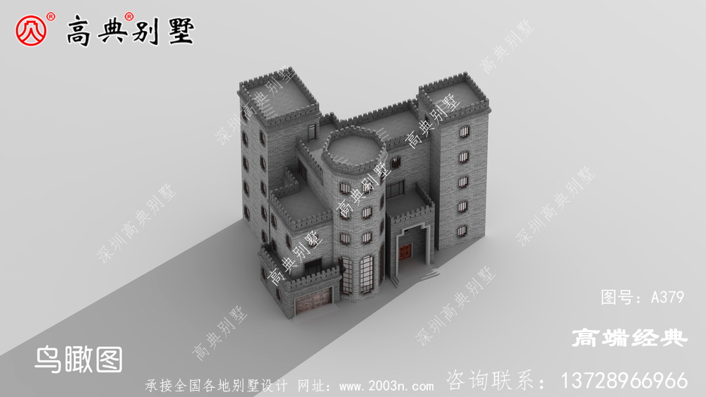 高层农村城堡别墅图平顶设计空间利用率高