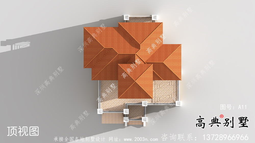 乡村三层别墅简欧风格户型设计图纸及效果图