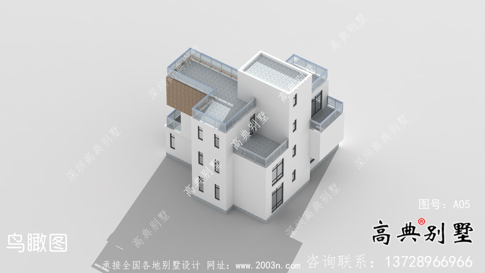 现代三层简约别墅设计图纸及效果设计图