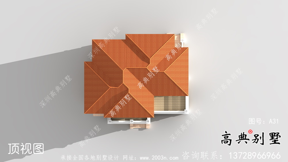 简单欧式三层复式别墅设计效果图及平面图