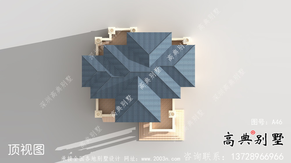 简欧三层乡村自建房别墅设计效果施工全套图纸