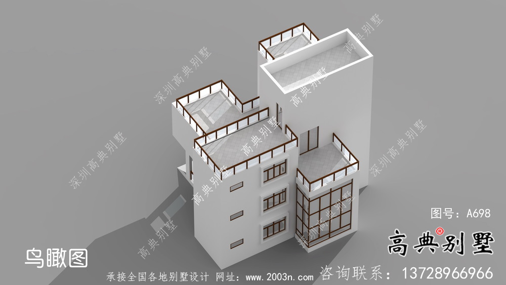 现代风格四层别墅外观效果图大全