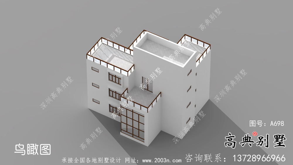 现代风格四层别墅外观效果图大全