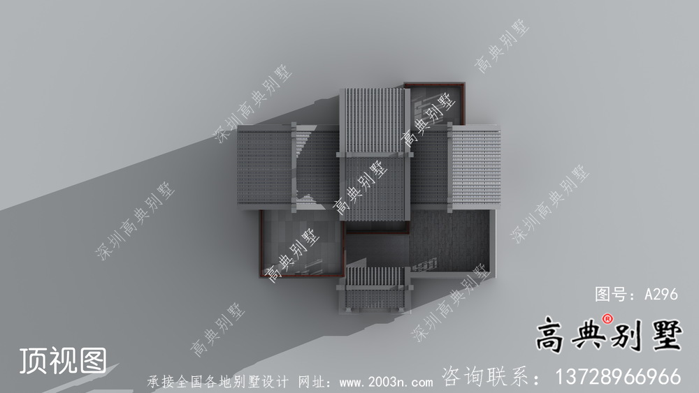 新农村建设新中式别墅设计图-设计效果图