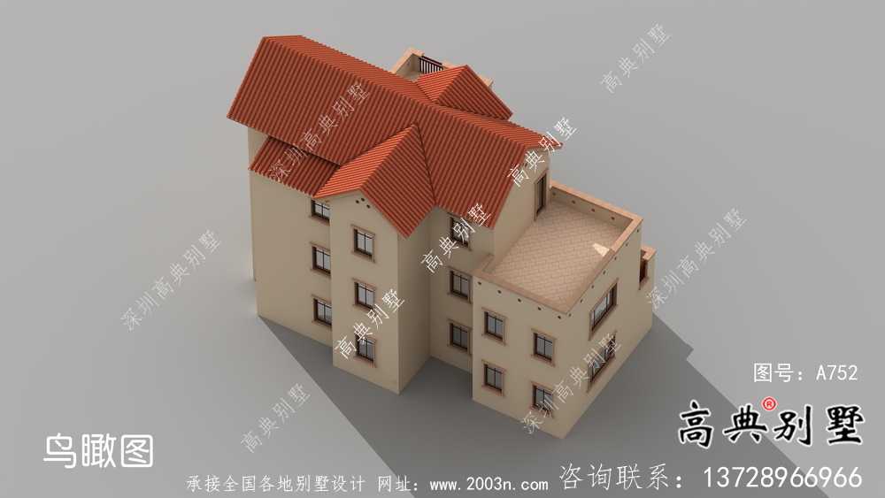 全套农村简单欧式三层别墅自营住宅设计效果图纸