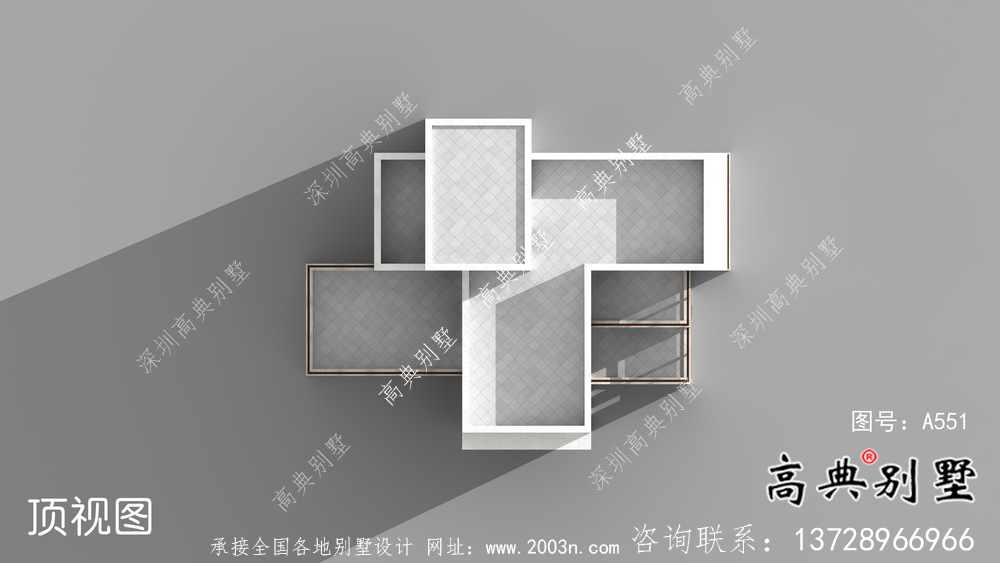 三层现代风格新农村别墅建设，建筑施工图