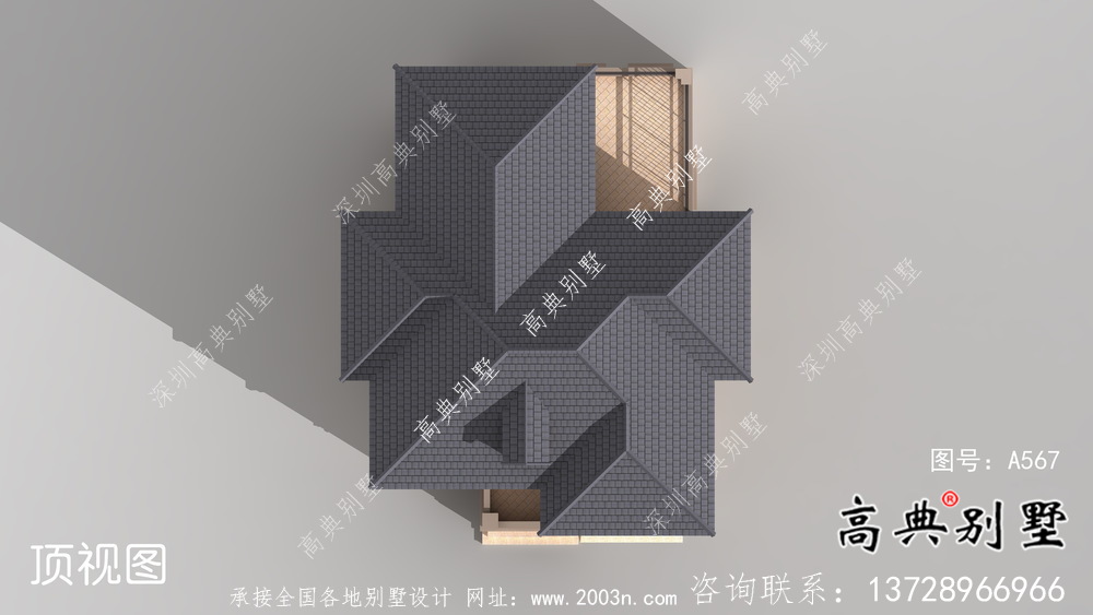 三层实用型简单欧式风格农村小别墅全套施工图及效果图