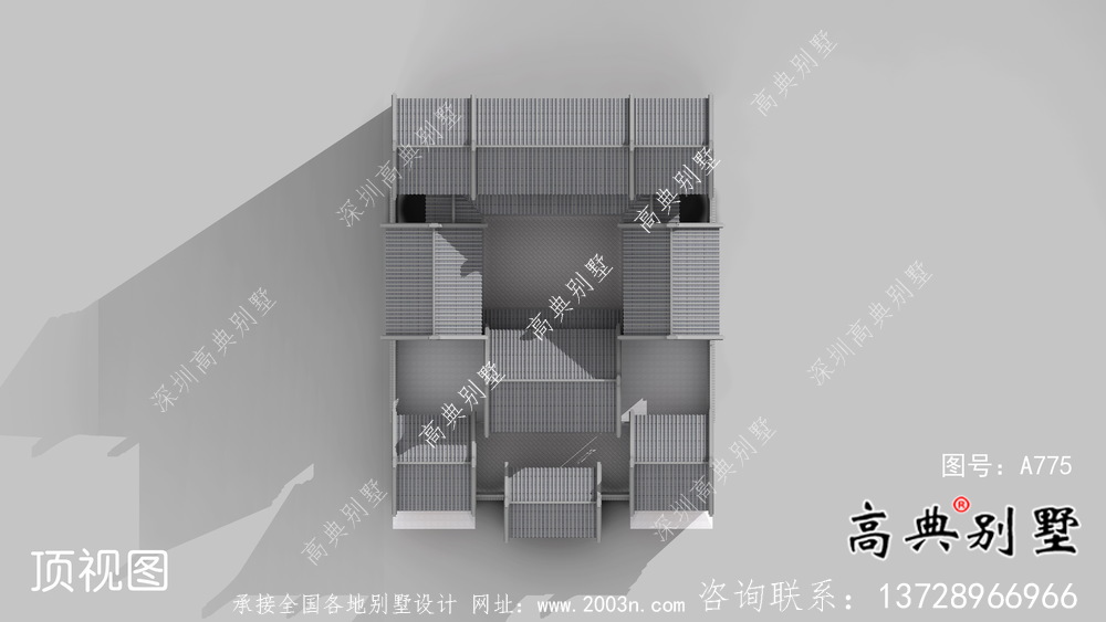 新中式庄重三层别墅设计图施工图纸全套