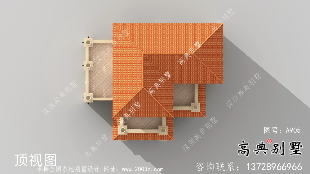 简单欧式风格多阳台四层农村奢华别墅设计图