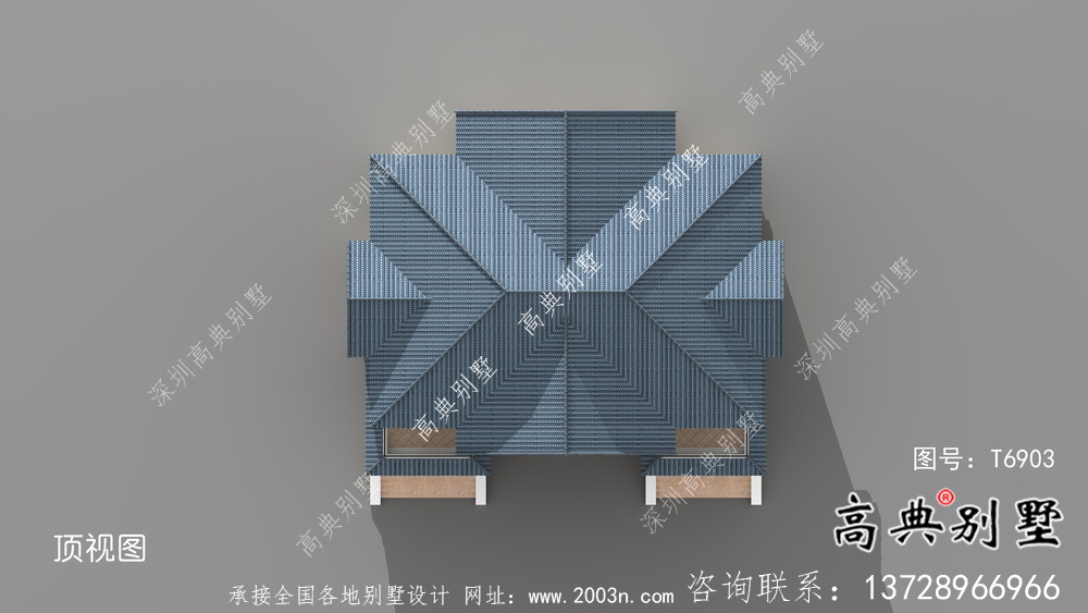 简单欧式风格豪华大气法式双拼别墅效果图