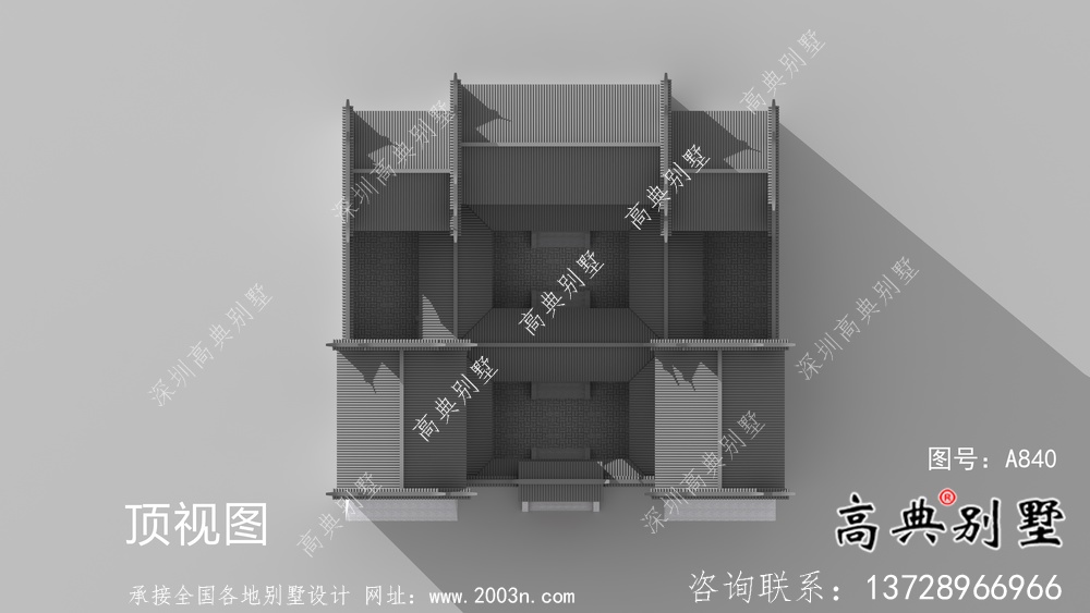 新中式二层乡村徽派别墅设计图纸