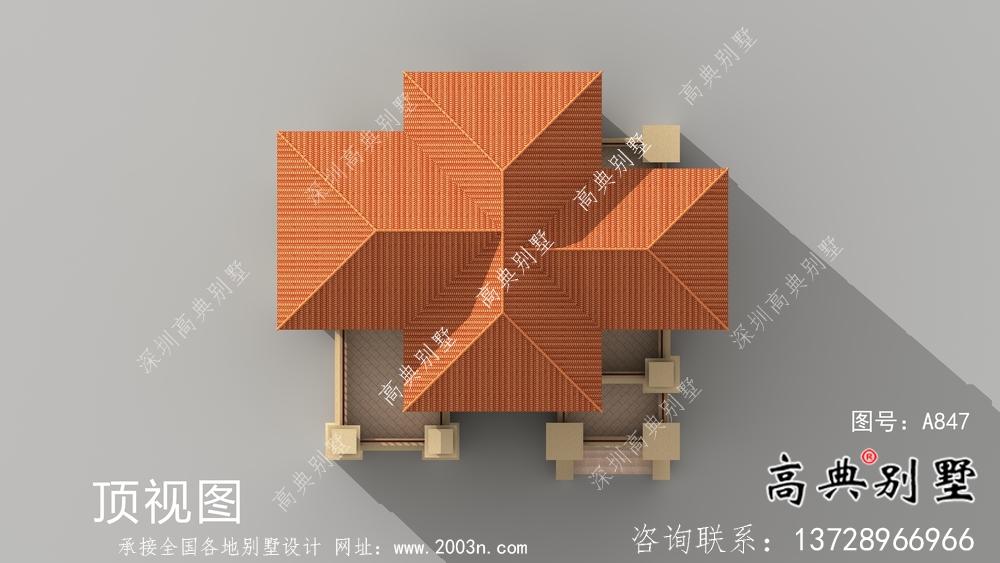 全套五层简单欧式豪华大型别墅自建效果工程图纸