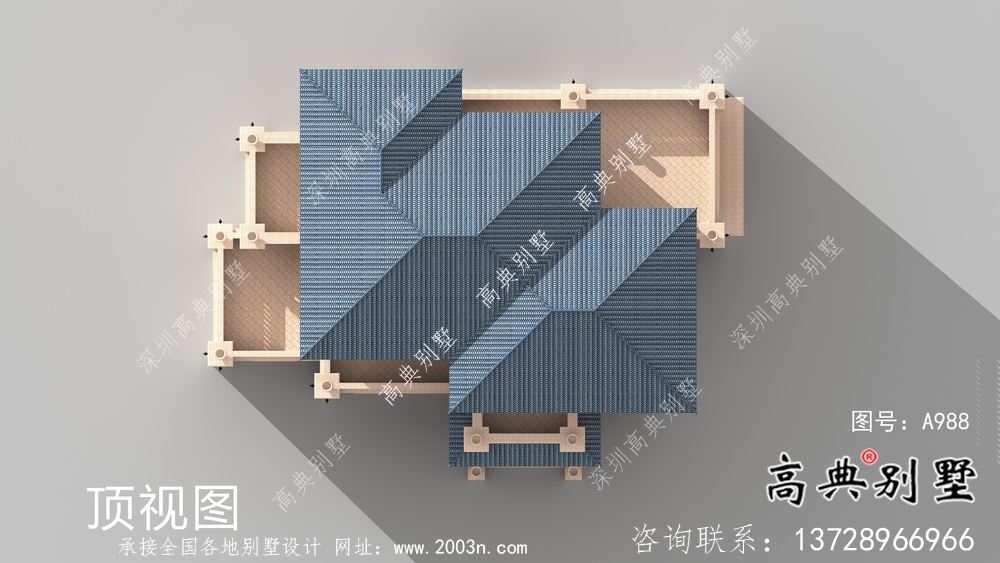 乡村三层简单欧式风格别墅设计实际效果工程图纸