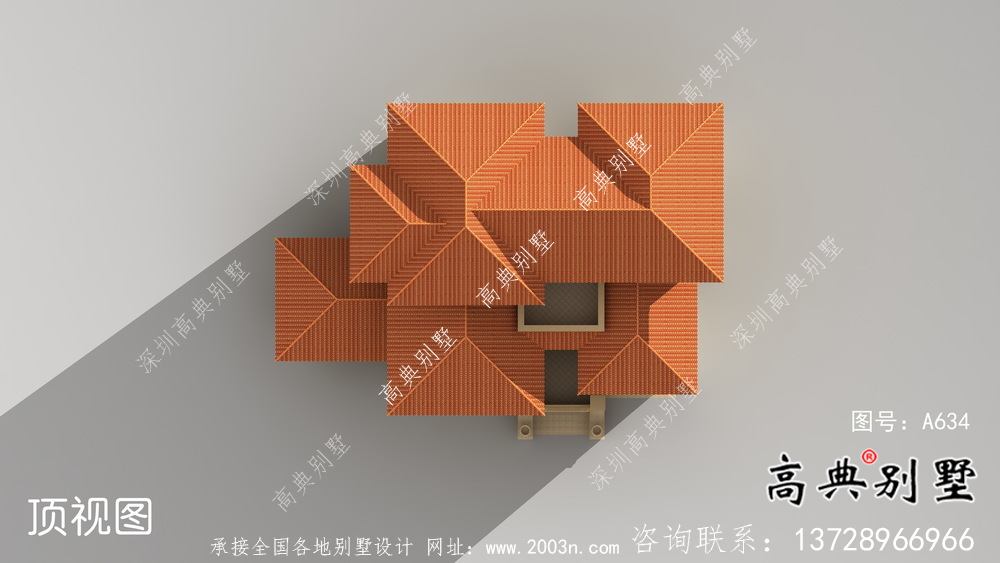 城镇简单欧式风格含车库别墅户型设计图+效果图	