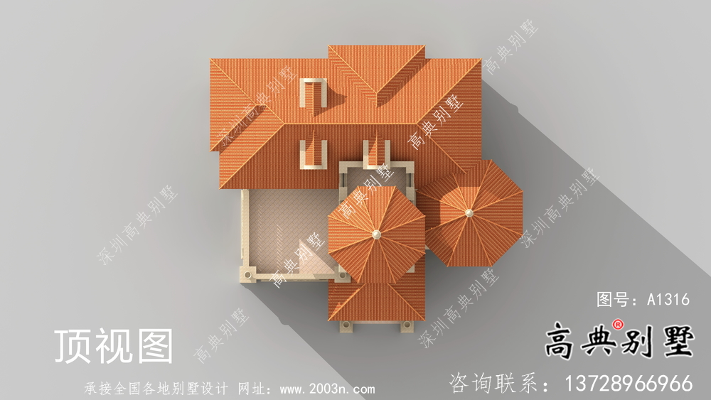 精致三层简单欧式风格农村别墅图纸