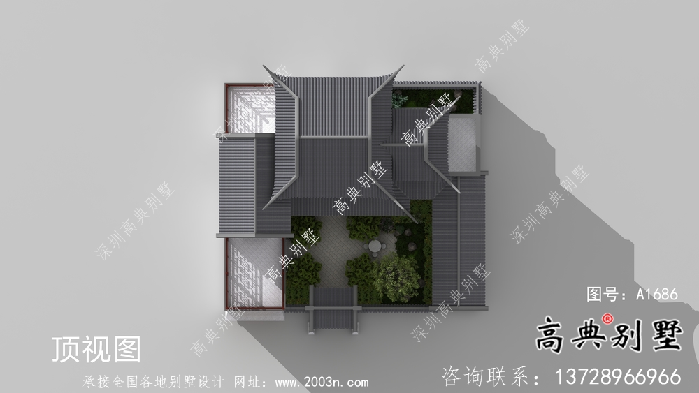 自建中式二层苏式园林别墅设计图纸