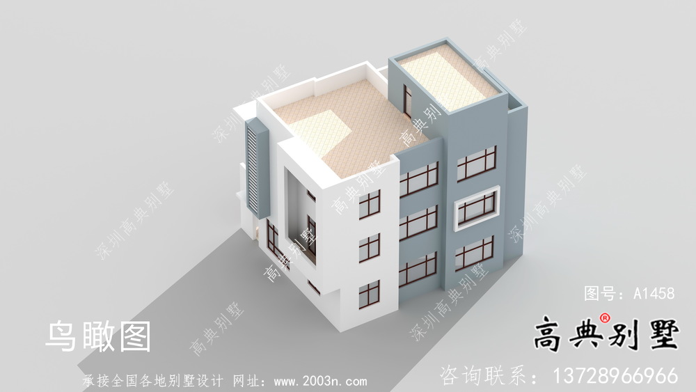 现代风格平屋顶别墅设计图附带效果图