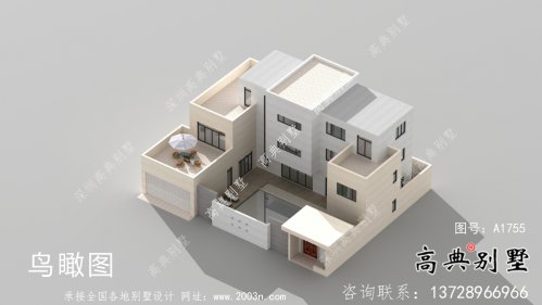 经济实用型现代风格院子别墅建筑结