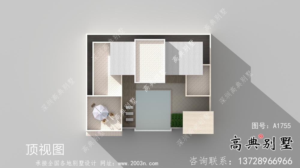 经济实用型现代风格院子别墅建筑结构图