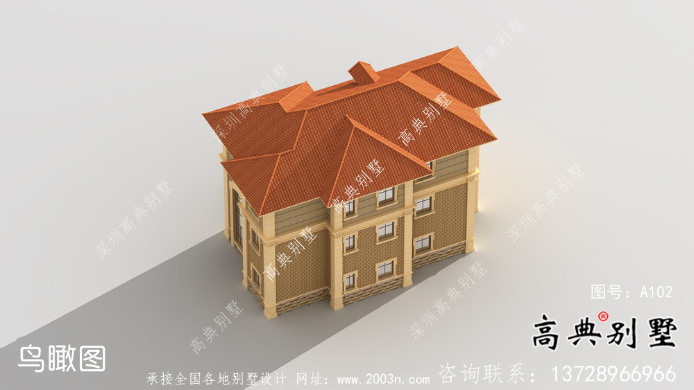 朴素实用的三层复式和带车库的住宅设计图效果图