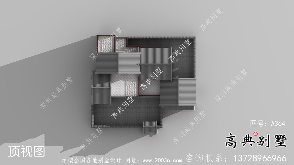 美观二层中式别墅设计效果图纸