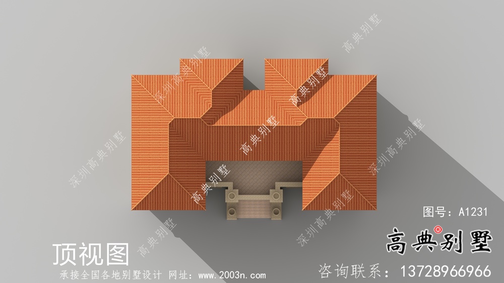 农村豪华复式双拼三层别墅建筑设计纸