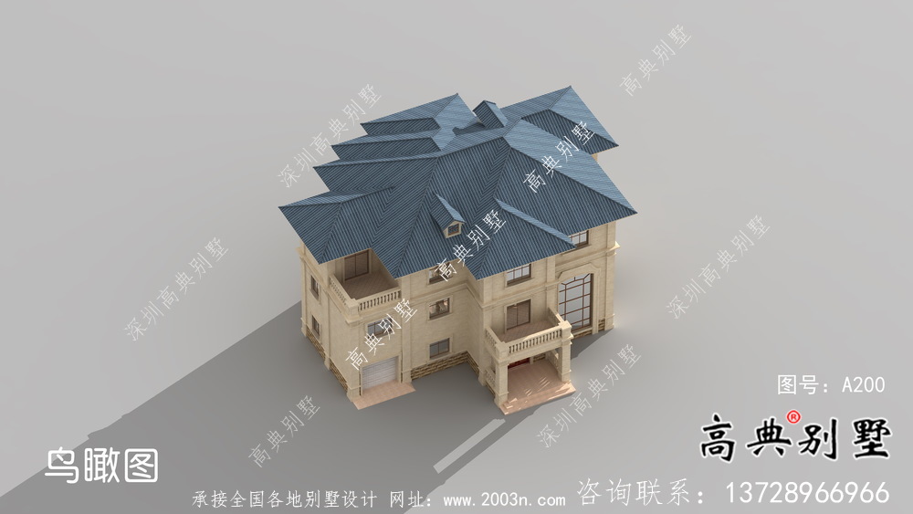 简单欧式中小型简洁别墅建筑施工图+效果图