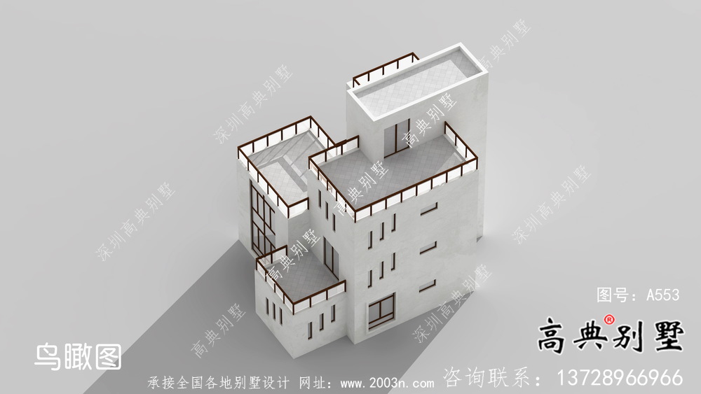 现代简约风四层别墅设计图纸及平面设计图