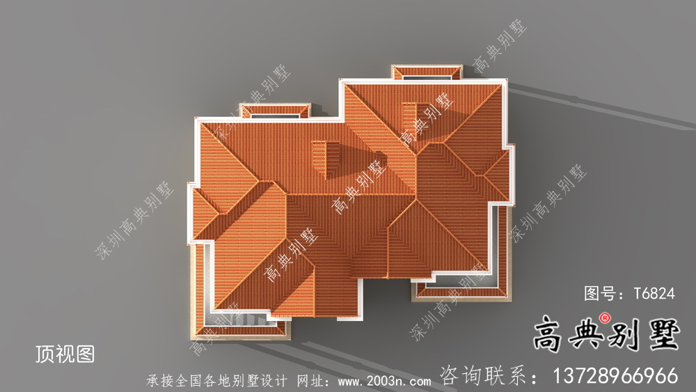 农村自建双拼建筑设计图，包括别墅外观效果图