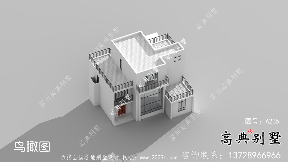 现代风格复式三层别墅设计图纸及平面设计图