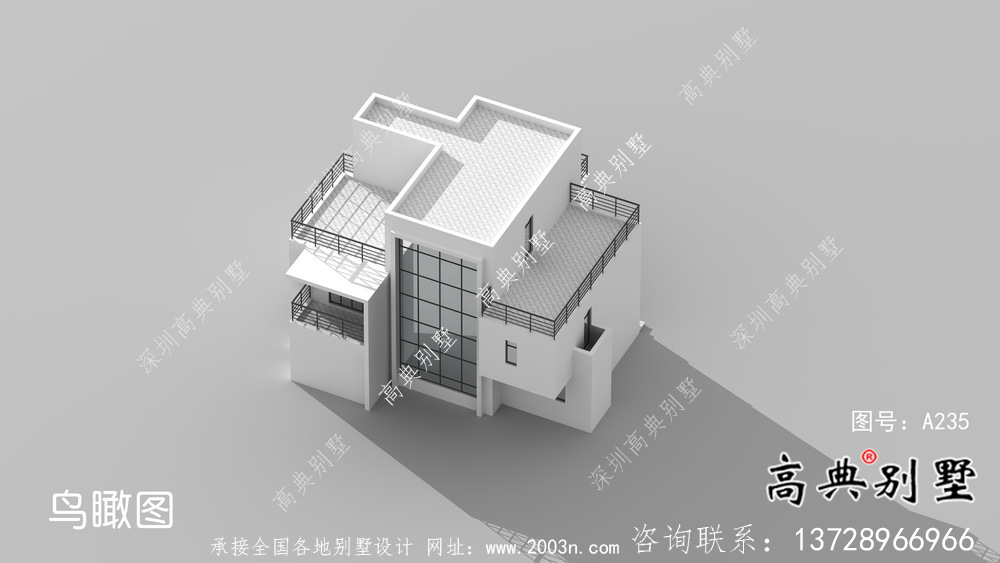 现代风格复式三层别墅设计图纸及平面设计图