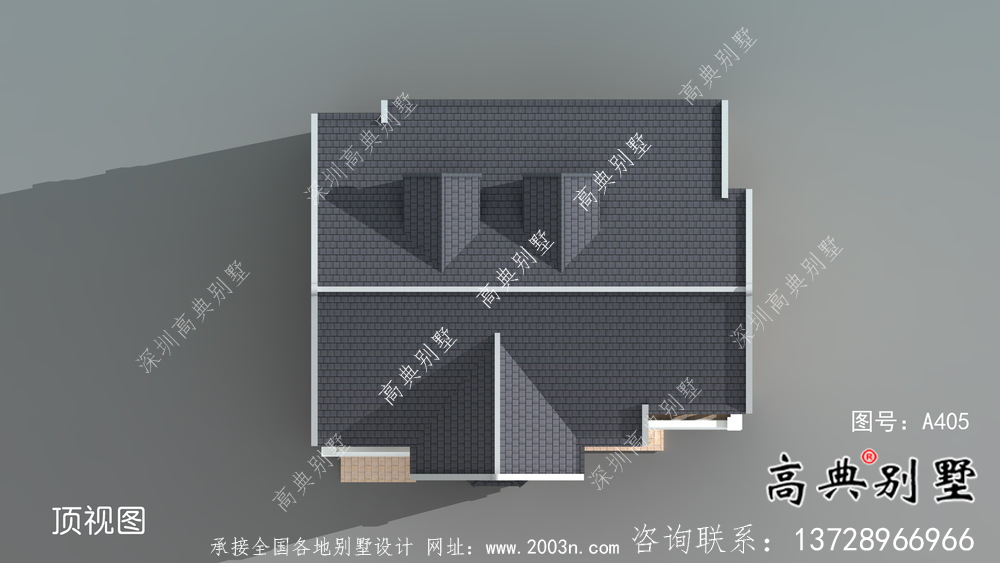 农村简欧两层别墅带车库设计效果图