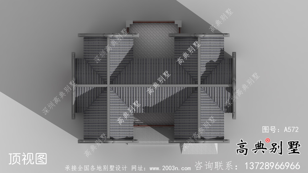 农村新中式三层潮派别墅图纸及效果图