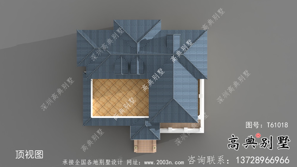 简单欧式外观简单的三层别墅设计图+效果图