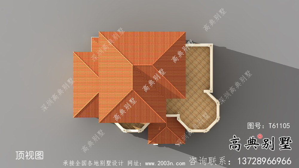 法式风格舒适朴素住宅建筑设计图+效果图