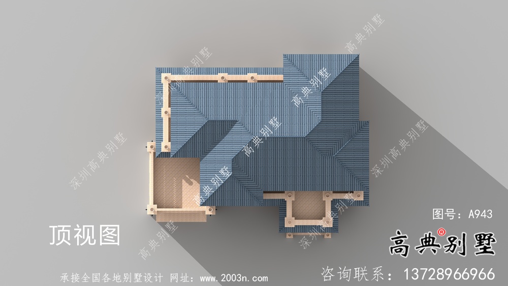 简单欧式石材三层别墅建筑设计图纸