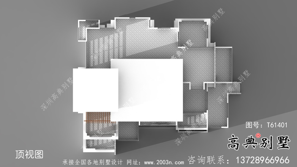 现代风格平屋顶简约别墅设计图