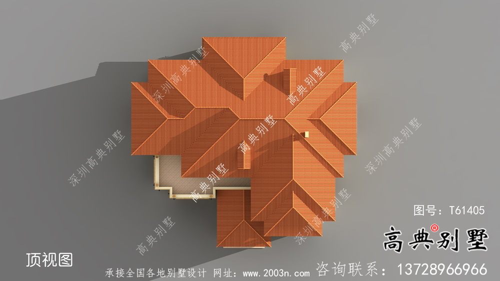 异国风情的坡屋顶中空客厅小洋楼设计方案