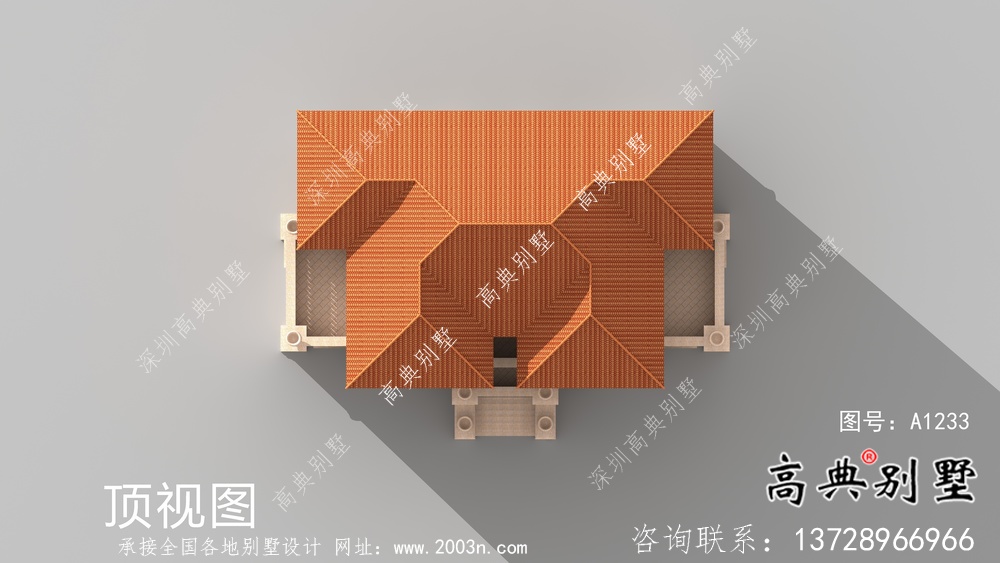 简单欧式意大利风格三层双拼别墅设计效果图