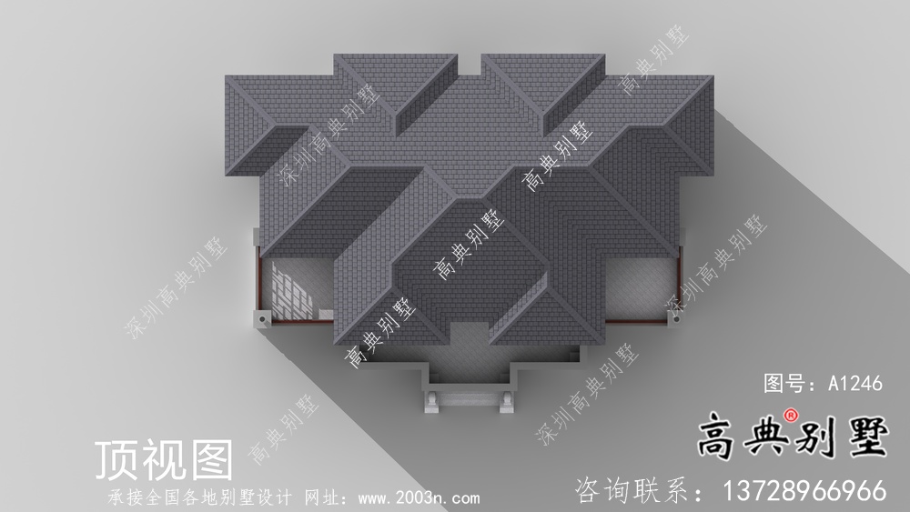 农村新中式三层双拼别墅设计图纸及效果图