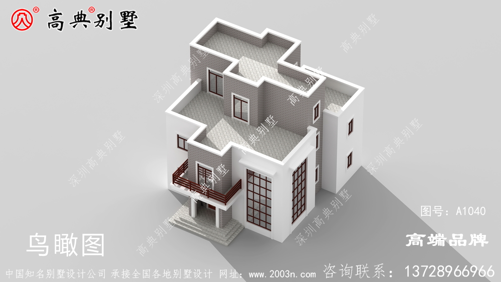 现代三层风格别墅配上复式落地窗简洁高雅