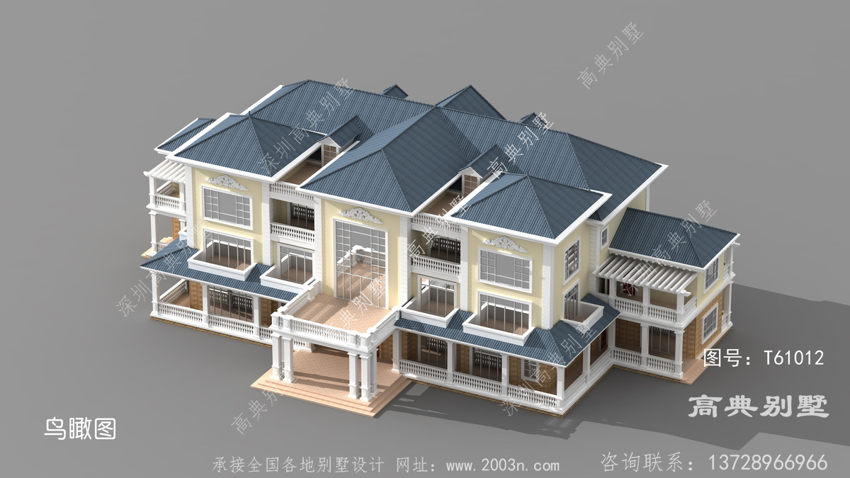 江西省共青城市金垄村村房案例1413三层半别墅图纸