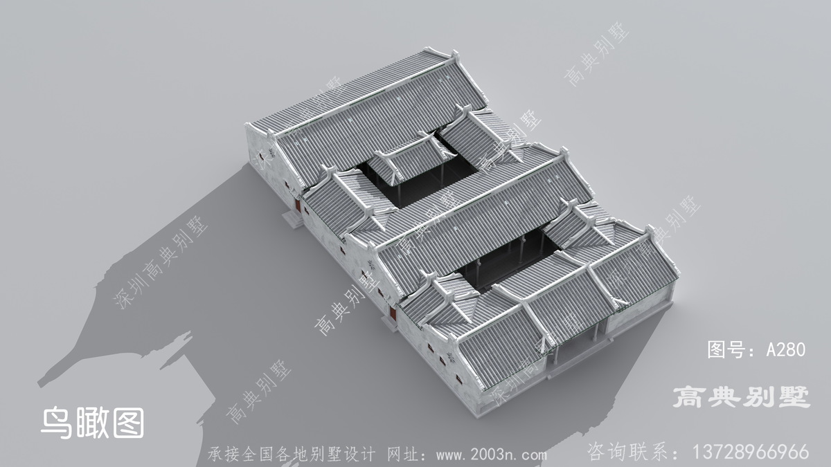 江西省南康市东排村房子案例16x15米三层别墅图纸