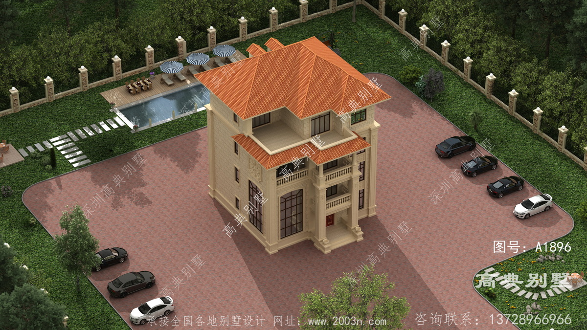 福建省福州市闽清县温汤村四合院案例3平米的别墅图纸设计