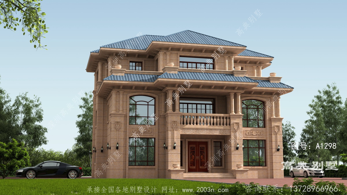 东源县骆湖镇房屋设计工坊创作两层半乡村别墅效果图