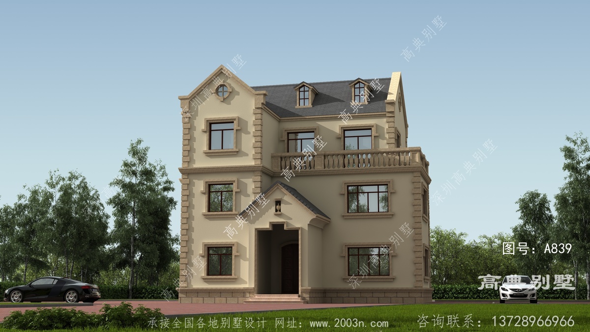 广东省高州市堂华村民房案例,三片螺旋桨的别墅图纸